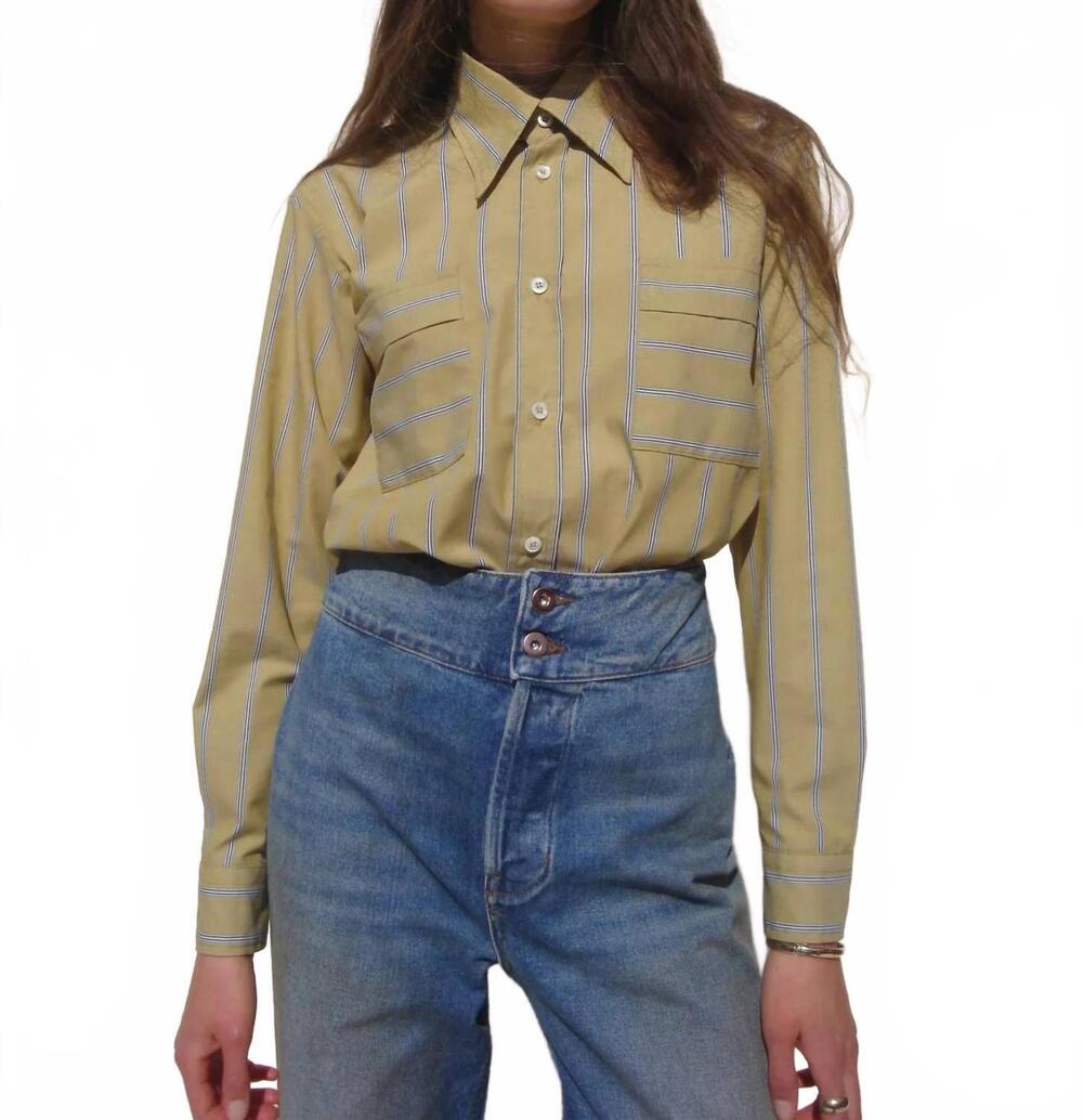 NEW EMMA ROTHKOPF court button down shirt in mustard stripe